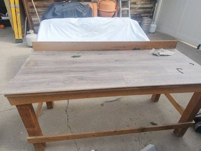 Custom Handcrafted Wooden Workbench with Laminate Top