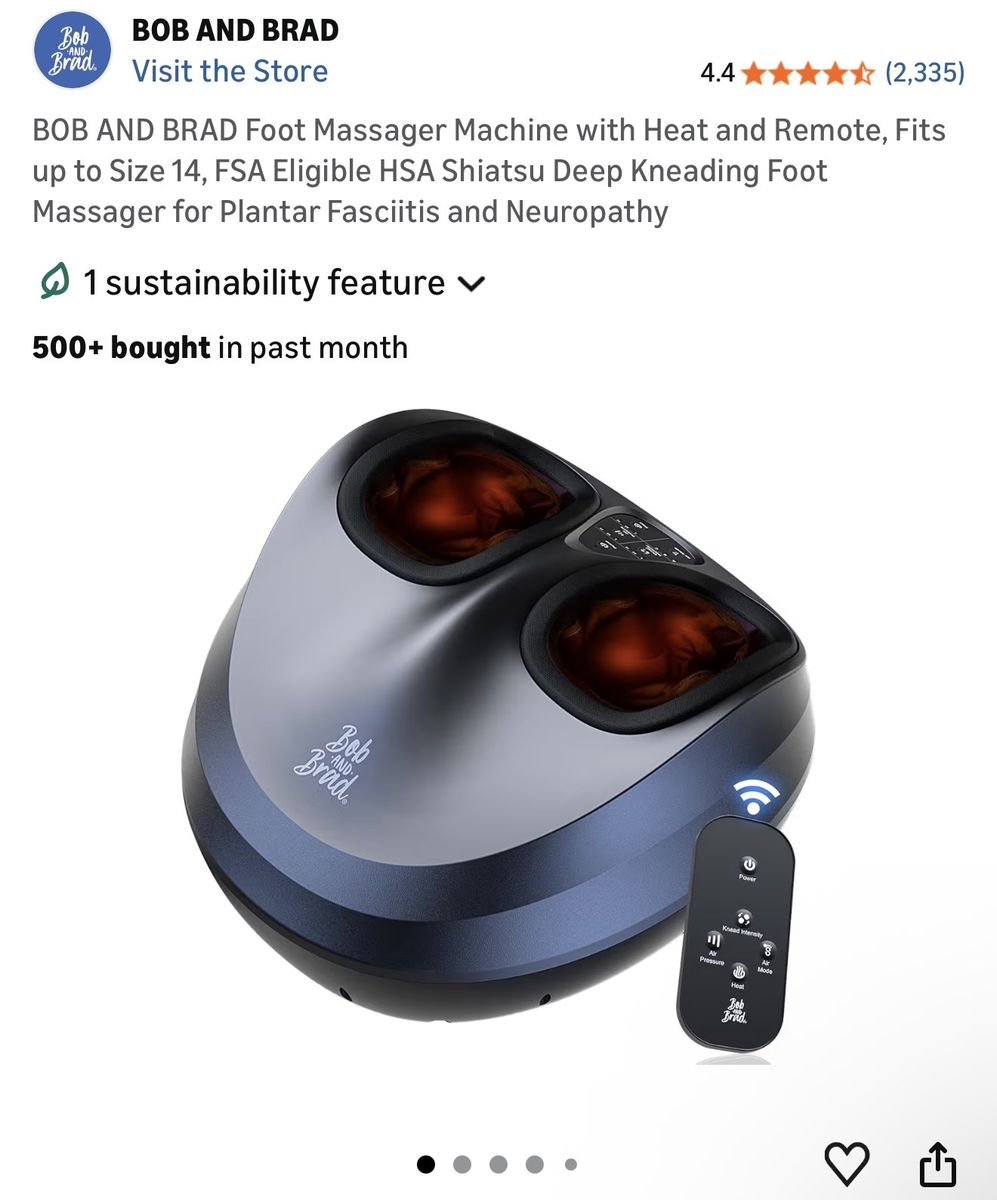 **NIB**BOB & BRAD Foot Massager W/Heat & Remote