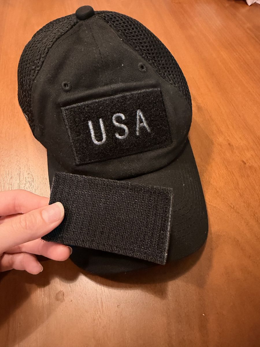 Pit Bull Tactical Black Mesh Back Baseball Cap with USA Flag Patch and Blank Patch