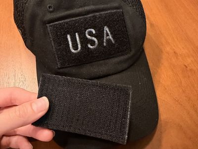 Pit Bull Tactical Black Mesh Back Baseball Cap with USA Flag Patch and Blank Patch