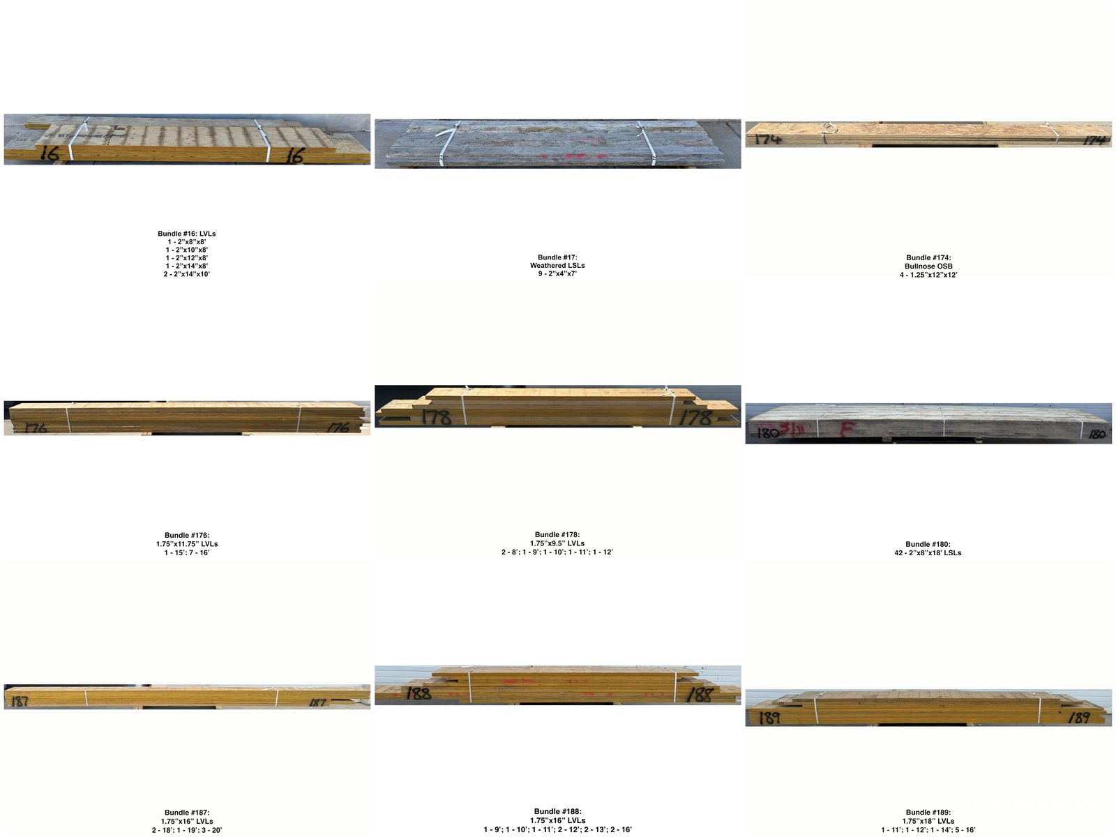 35%+ OFF! New Engineered Wood Bundles - LSLs & LVLs - Various Sizes & Lengths - Sold in Bundles Only