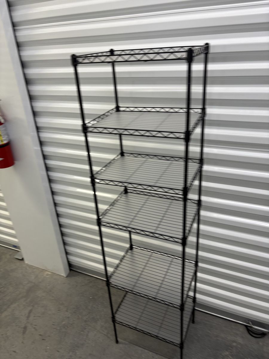 5-Tier Black Wire Storage Shelf w/ Shelf Liners