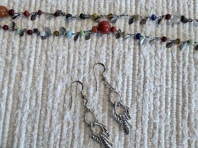 Silver-Tone Ornate Dangle Earrings with Filigree and Leaf Accents
