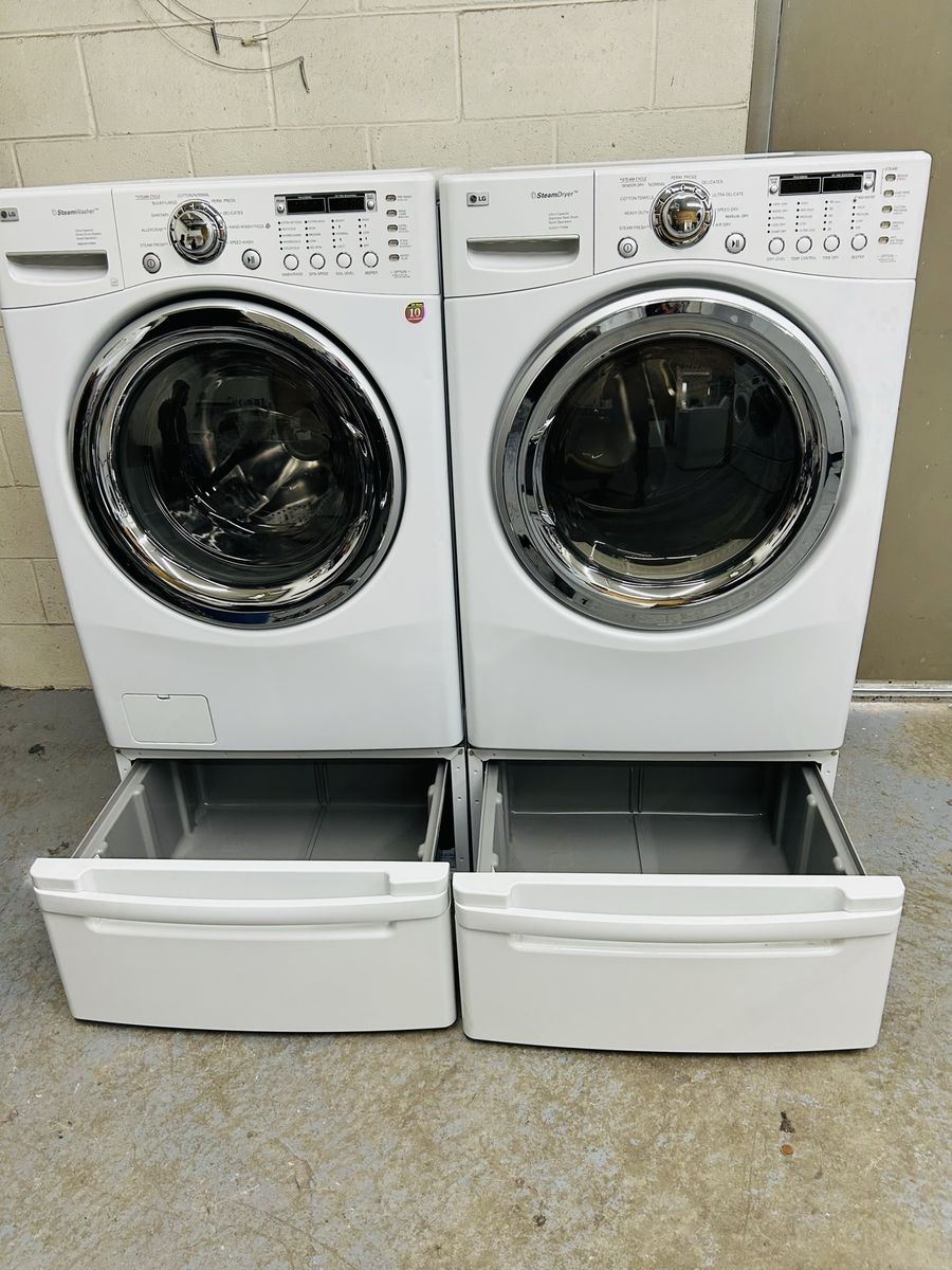 Lg washer and dryer set with pedestals 