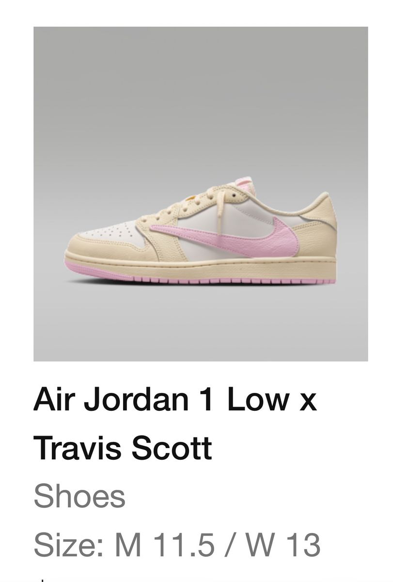 Jordan 1 low x Travis Scott
