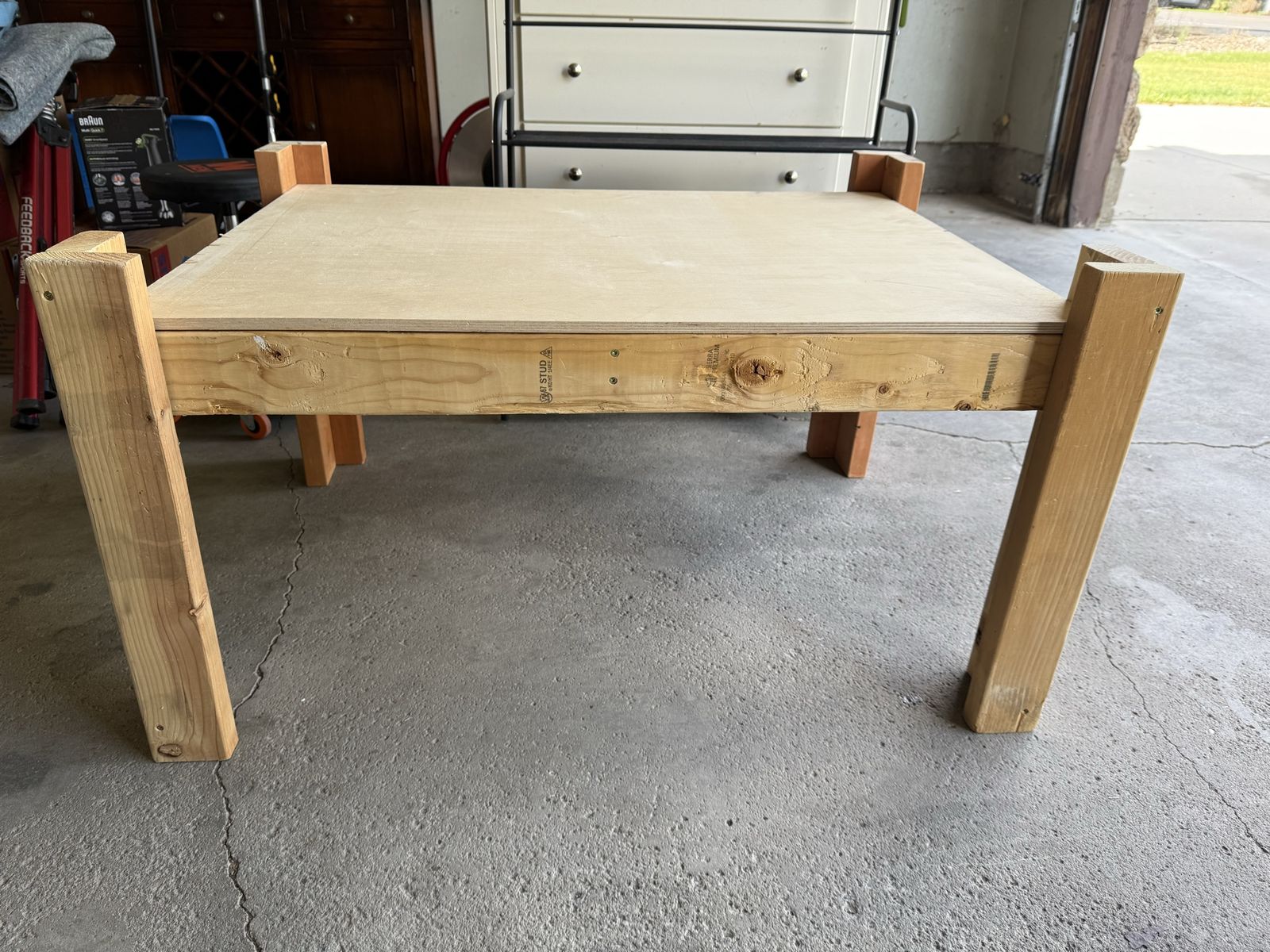 Handmade Wooden Dog Bed Stand