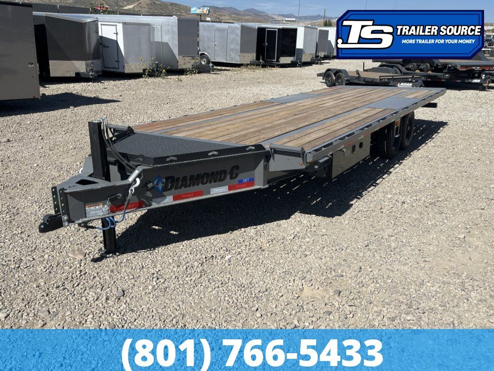 8.5x24 Diamond C DET 207 Deckover Tilt Trailer -  15.5K GVWR - Hydraulic Jack(s)