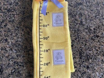 Yellow Duck Plush Height Chart Growth Chart with Photo Pockets