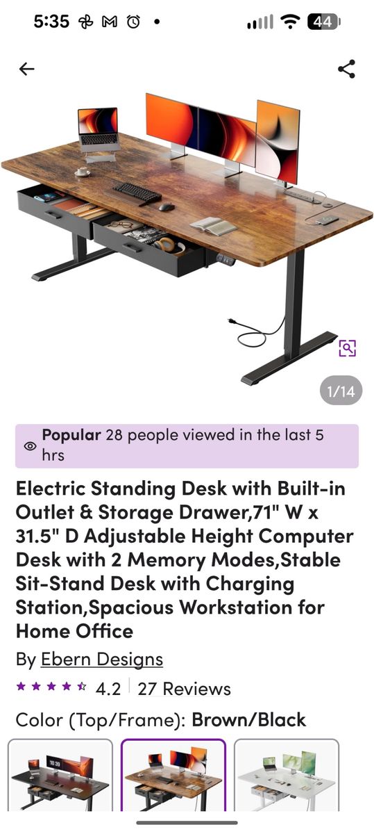 New in the box desk