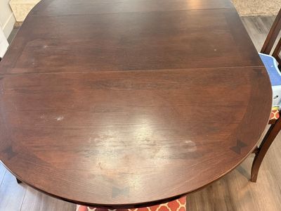 Brown table with chairs