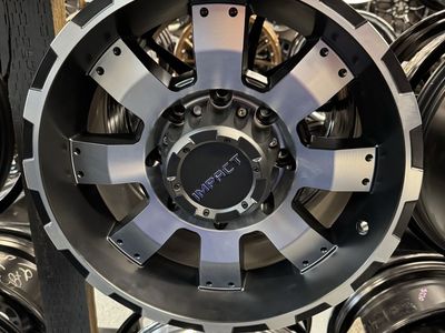 Impact 17x9" lug pattern 8x170 offset +18mm Satin Black Machined brand new set of 4 wheels.