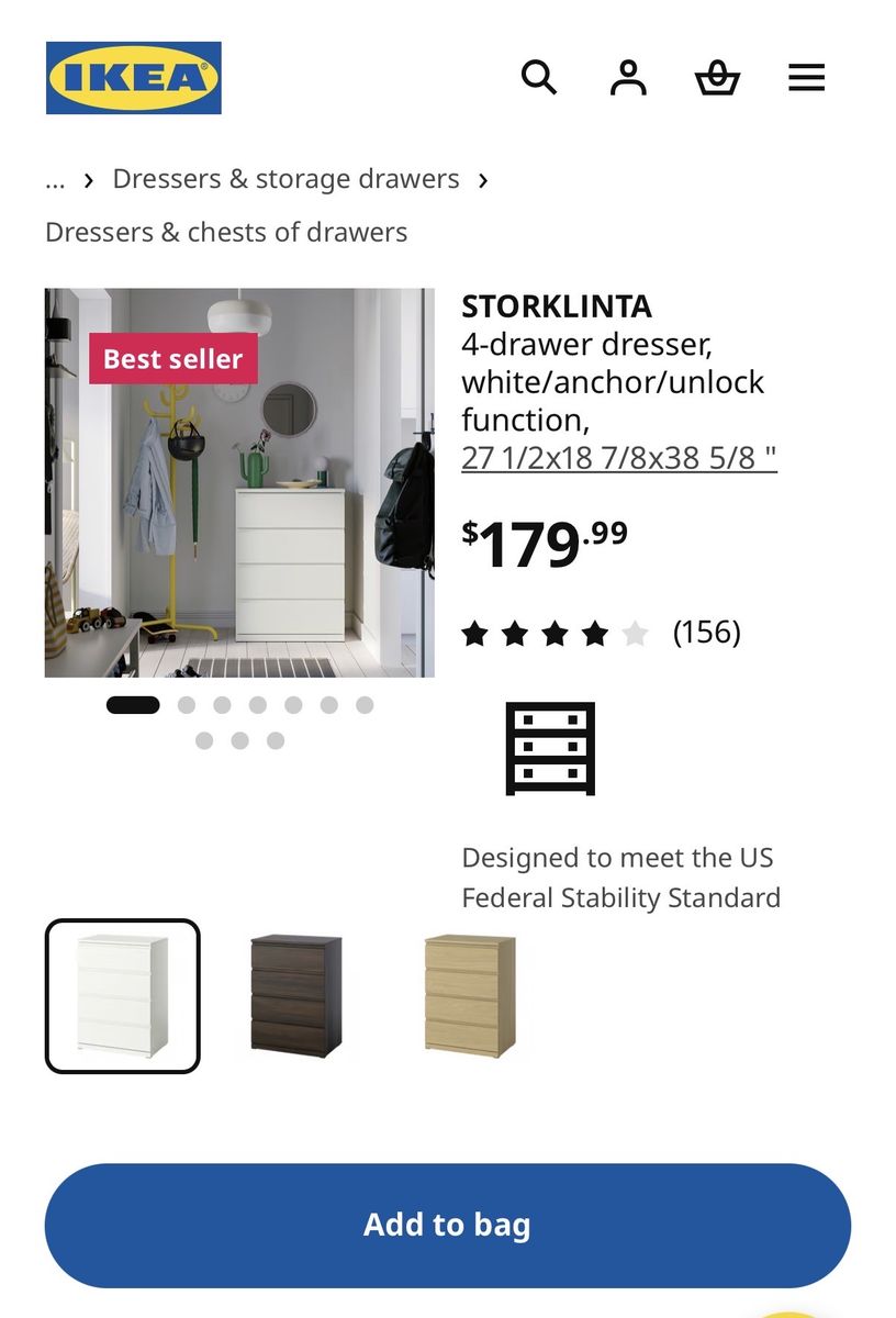 IKEA 4-drawer dresser