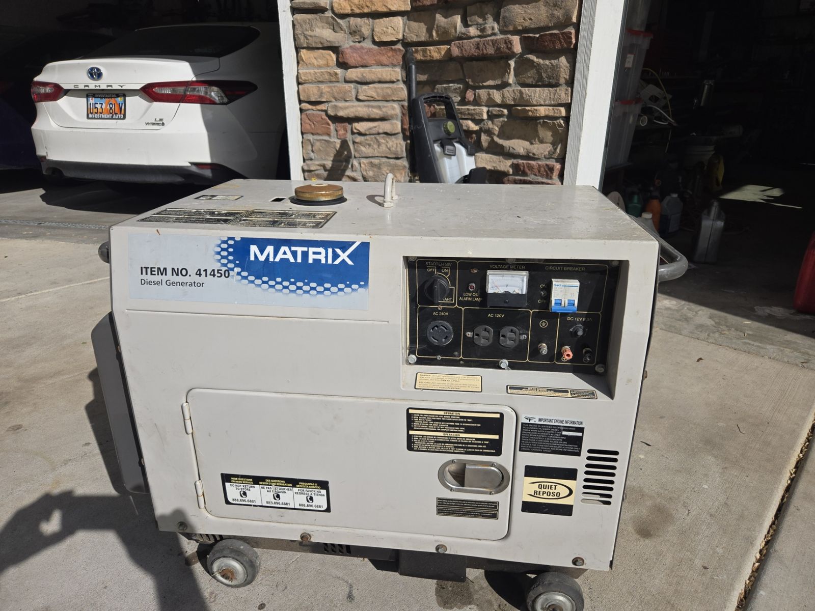 6500W Matrix Diesel Generator $995.00