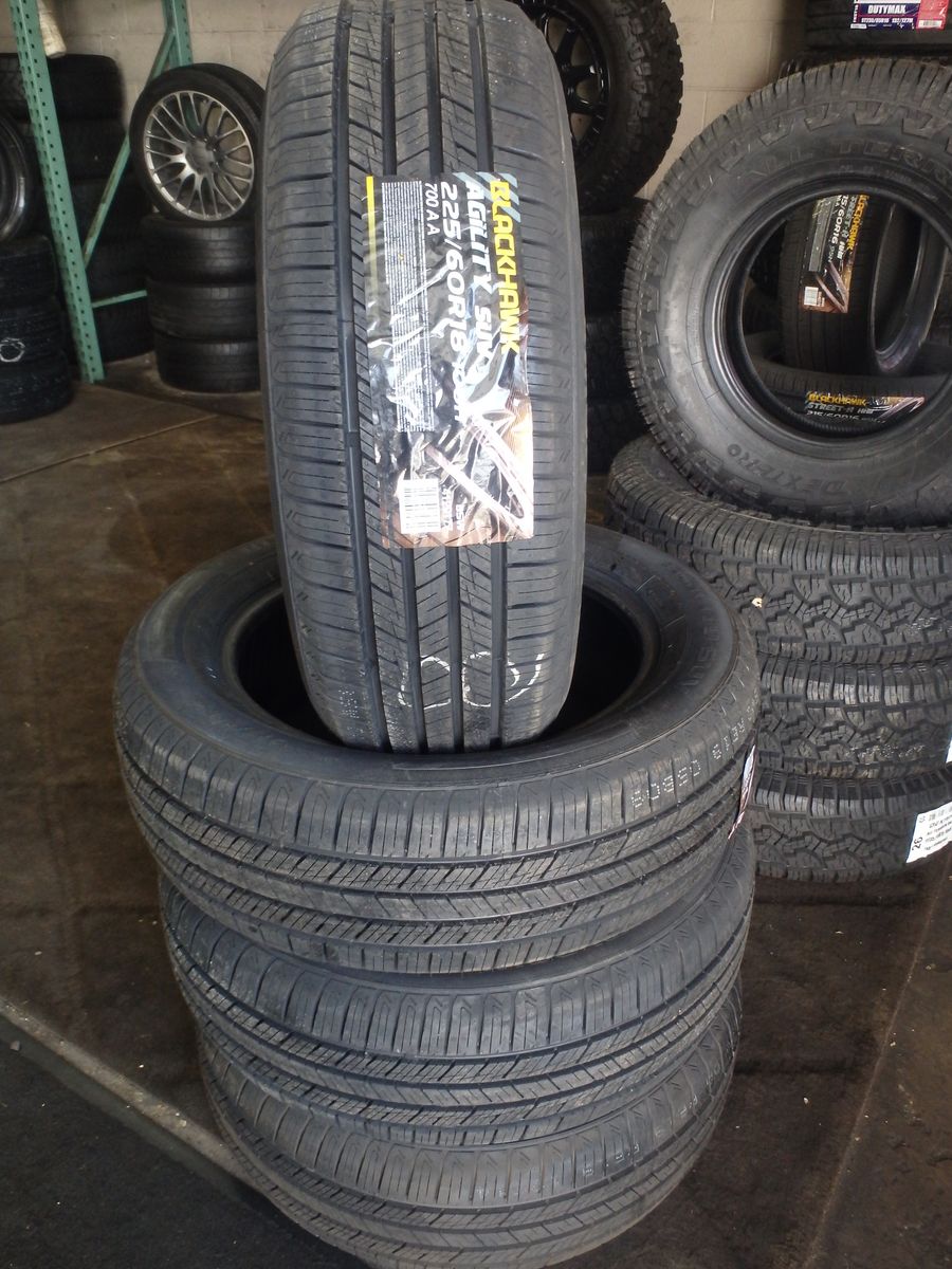 225/60R18 BLACKHAWK AGILITY AUV SET OF NEW TIRES