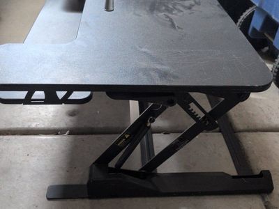Black Adjustable Height Standing Desk Riser Converter with Keyboard Tray