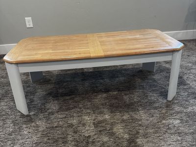 Gray and wood coffee table
