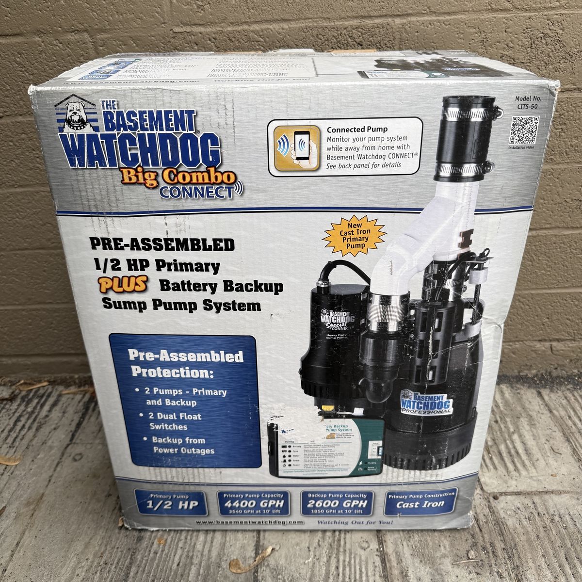 The Basement Watchdog Big Combo Connect Pre-Assembled 1/2 HP Sump Pump