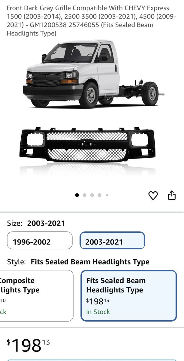 New Front Dark Gray Grille Compatible With CHEVY Express