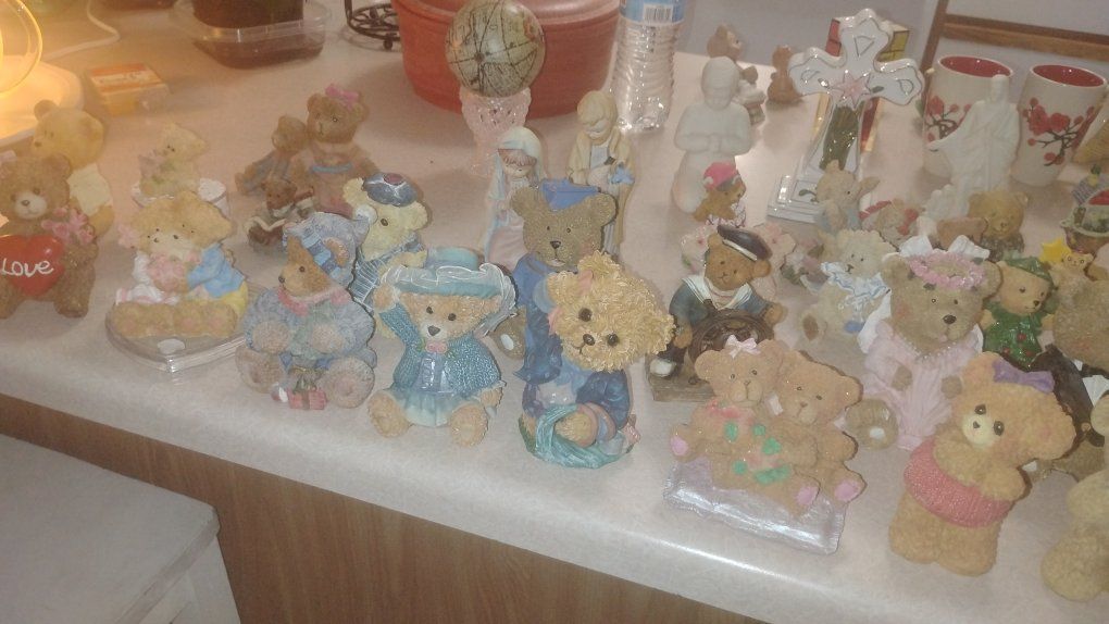 Vintage Bear Figurines Lot - Cherished Teddies, Boyds, & More - Collector's Dream