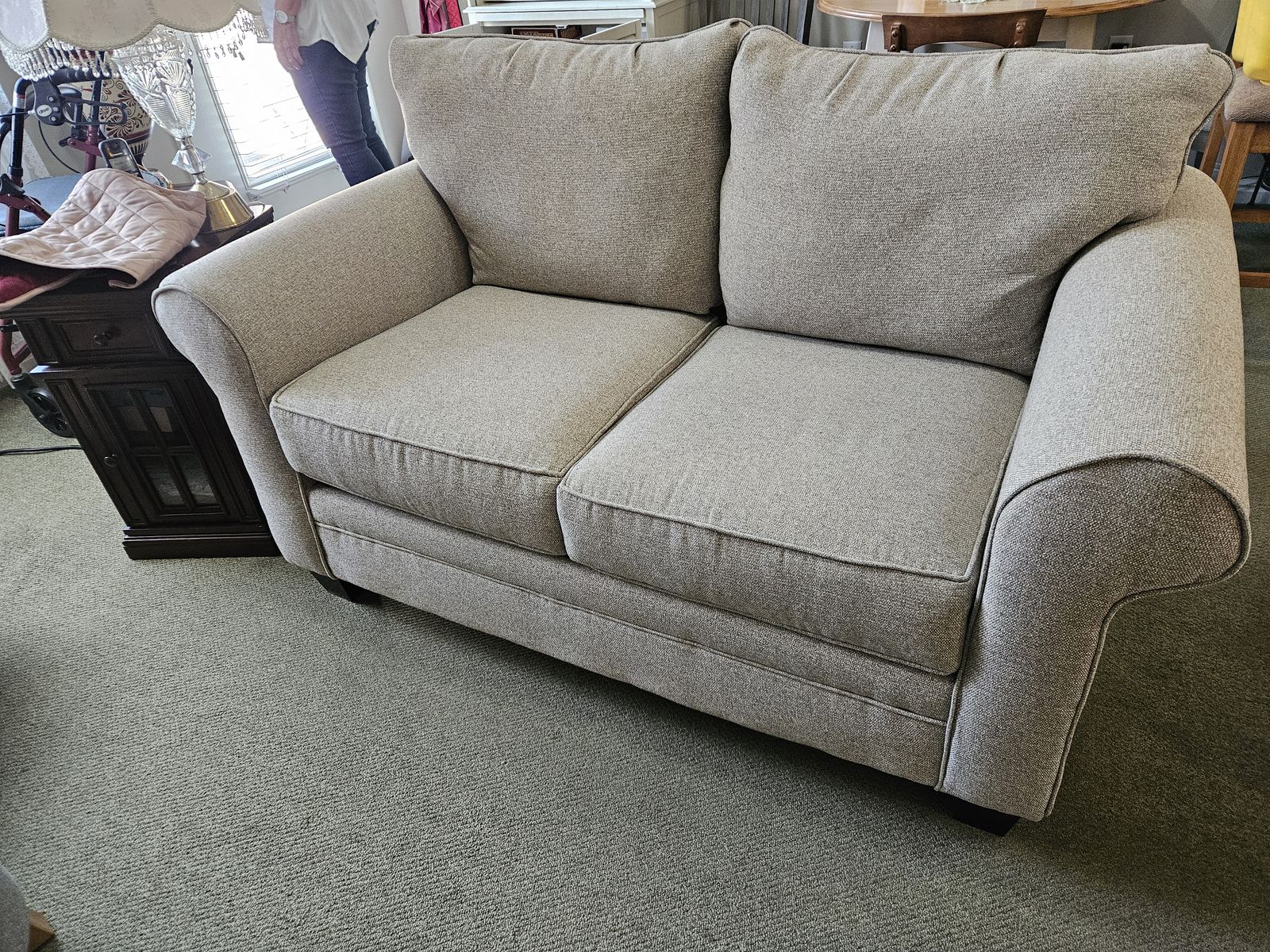 Light taupe-grey loveseat
