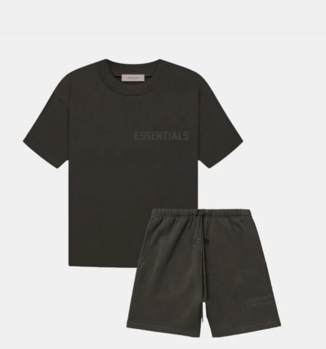 Fear of God Essentials T-Shirt & Shorts Set - OFF BLACK Size Large NWT