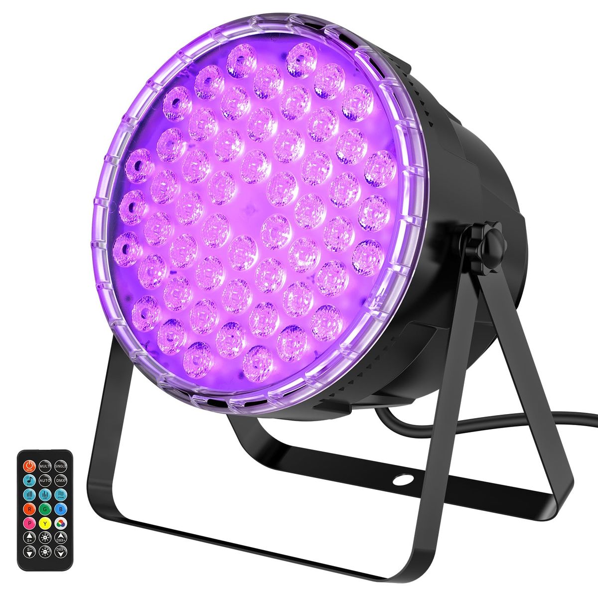 RGB Stage Light, 36 LED PAR Can Uplighting with Remote, DMX Control, Sound Activated, Party Lighting