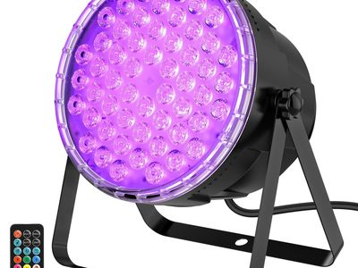 RGB Stage Light, 36 LED PAR Can Uplighting with Remote, DMX Control, Sound Activated, Party Lighting