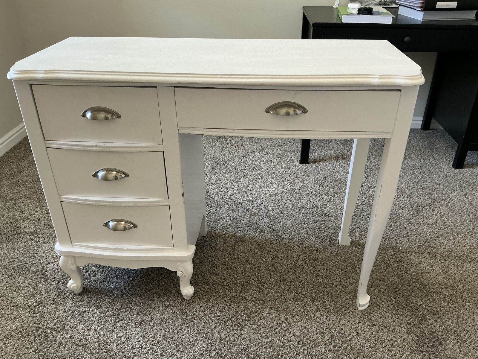 Ornate White Office Desk