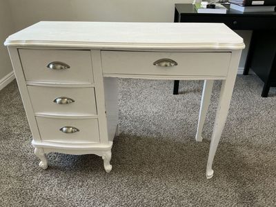 Ornate White Office Desk