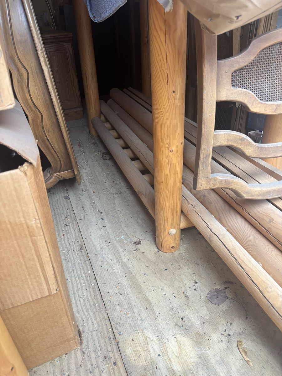 Rustic Wood Bed Frame Slats & Parts - Used Condition, Ready for Assembly. Queen
