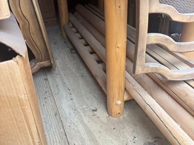 Rustic Wood Bed Frame Slats & Parts - Used Condition, Ready for Assembly. Queen