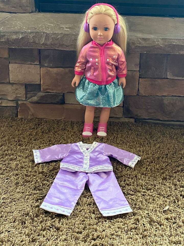 My Life As JoJo Siwa 18" Poseable Soft Torso Doll w/ Dance Party Outfit & Silk PJs