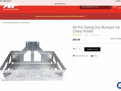 All Pro Swing Out Bumper Ice Chest Holder