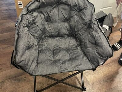 Oversized Padded Camping Chair – Gray – NEW