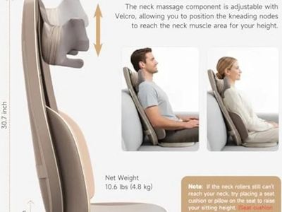Brand New Flekzo 4D Shiatsu Back & Neck Massage Chair Pad with Heat