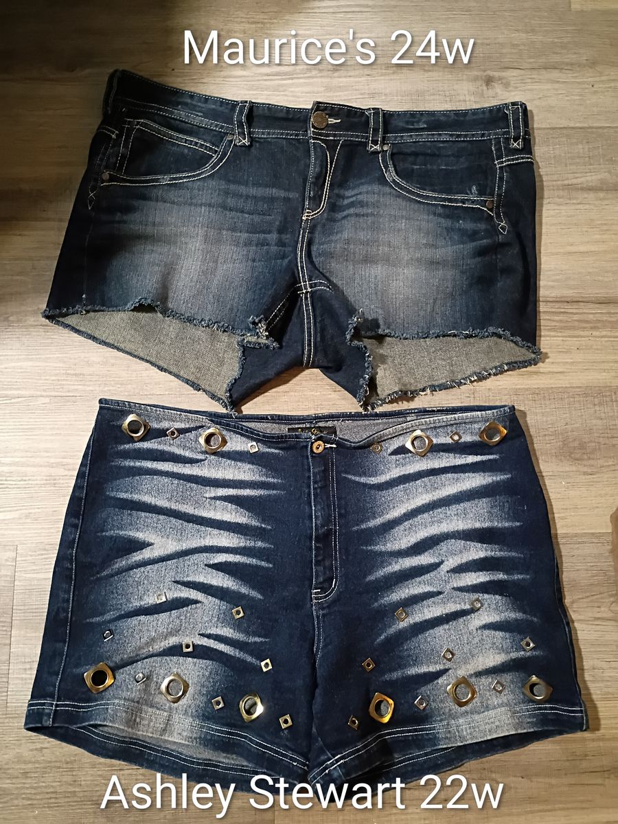 Lot of 2 denim shorts plus size 24w and 22w Maurice's/ Ashley Stewart