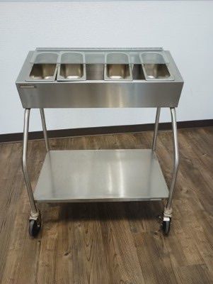 Thunder Group Stainless Steel Food Warmer w/ 4 Inserts & Locking Casters