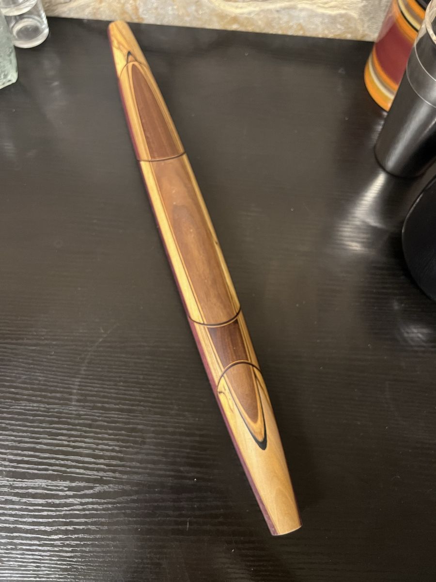 Handmade Multi-Wood French Tapered Rolling Pin, Artisanal Kitchen Tool, Unique Design