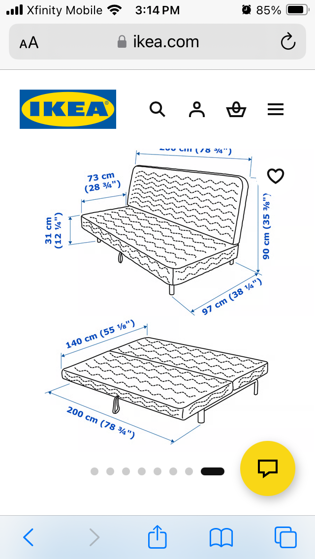 IKEA sleeper sofa NYHAMN style