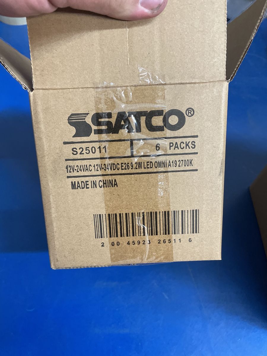 Satco S25011 RV Trailer LED A19 9.2W 60W Replacement 2700K Warm White E26 Medium Base Box of 6