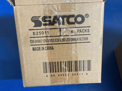 Satco S25011 RV Trailer LED A19 9.2W 60W Replacement 2700K Warm White E26 Medium Base Box of 6