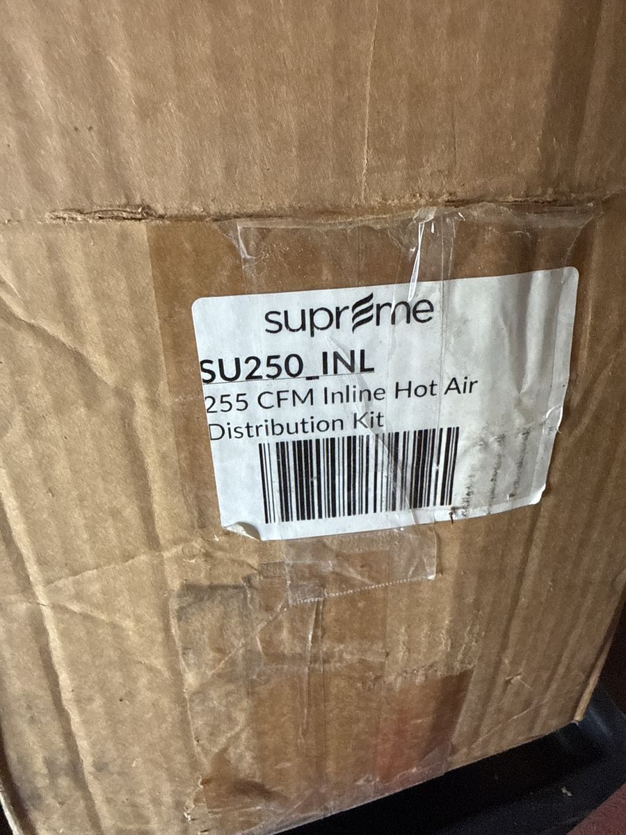 Supreme SU250-INL 255 CFM Inline Hot Air Distribution Kit for Fireplaces
