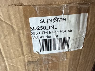 Supreme SU250-INL 255 CFM Inline Hot Air Distribution Kit for Fireplaces