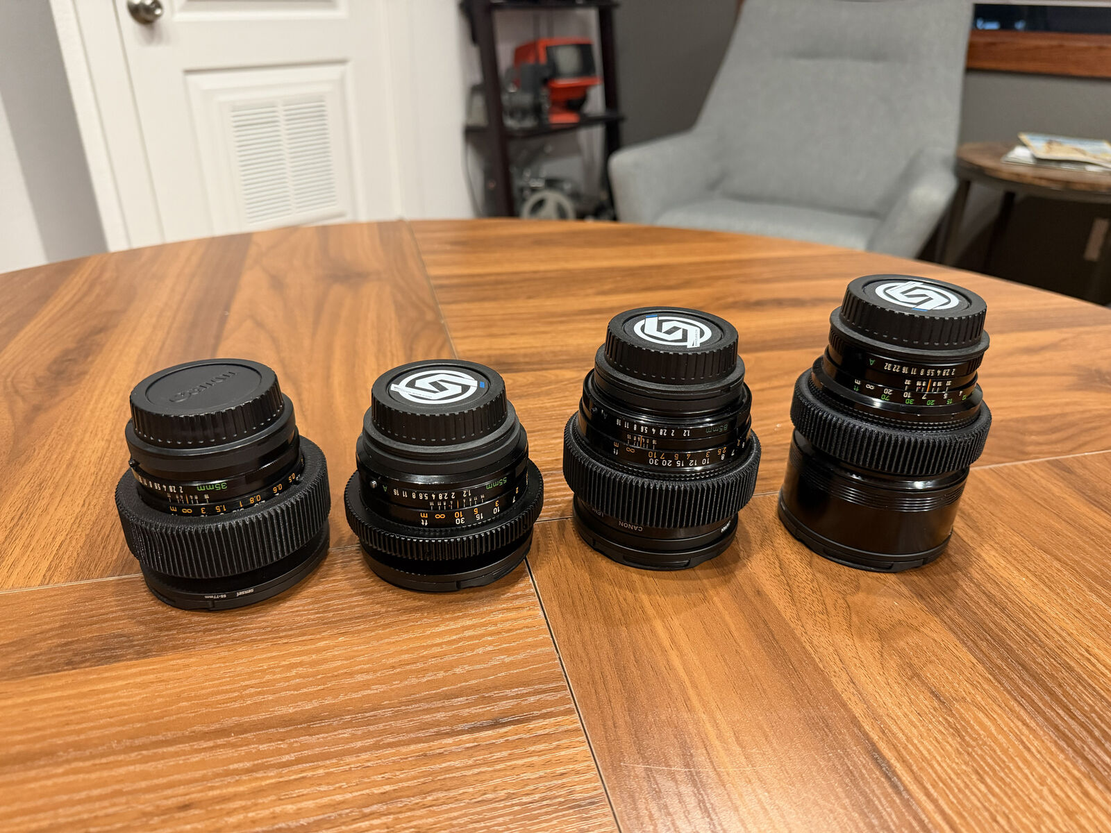 Canon FD Aspherical Set (Simmod EF) – 55mm & 85mm ASPH + 35/135 – K35 Cine-Mod