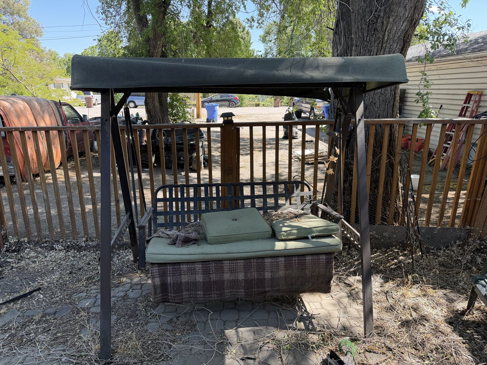 Outdoor Patio Swing with Canopy - Used Condition, Needs TLC