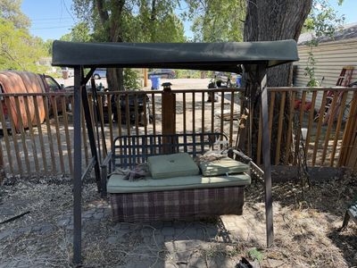 Outdoor Patio Swing with Canopy - Used Condition, Needs TLC