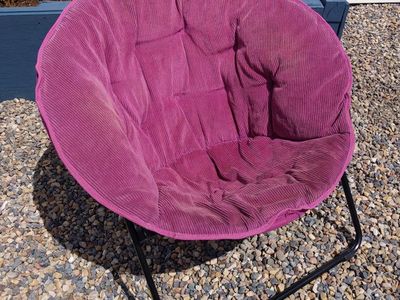 Pinkish Purple Corduroy Folding Moon Chair Saucer Chair