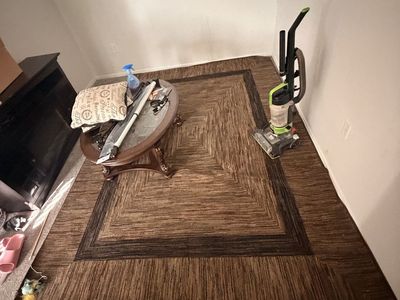 Brown living room rug