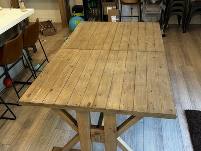 Wood Table with Built in Leaf
