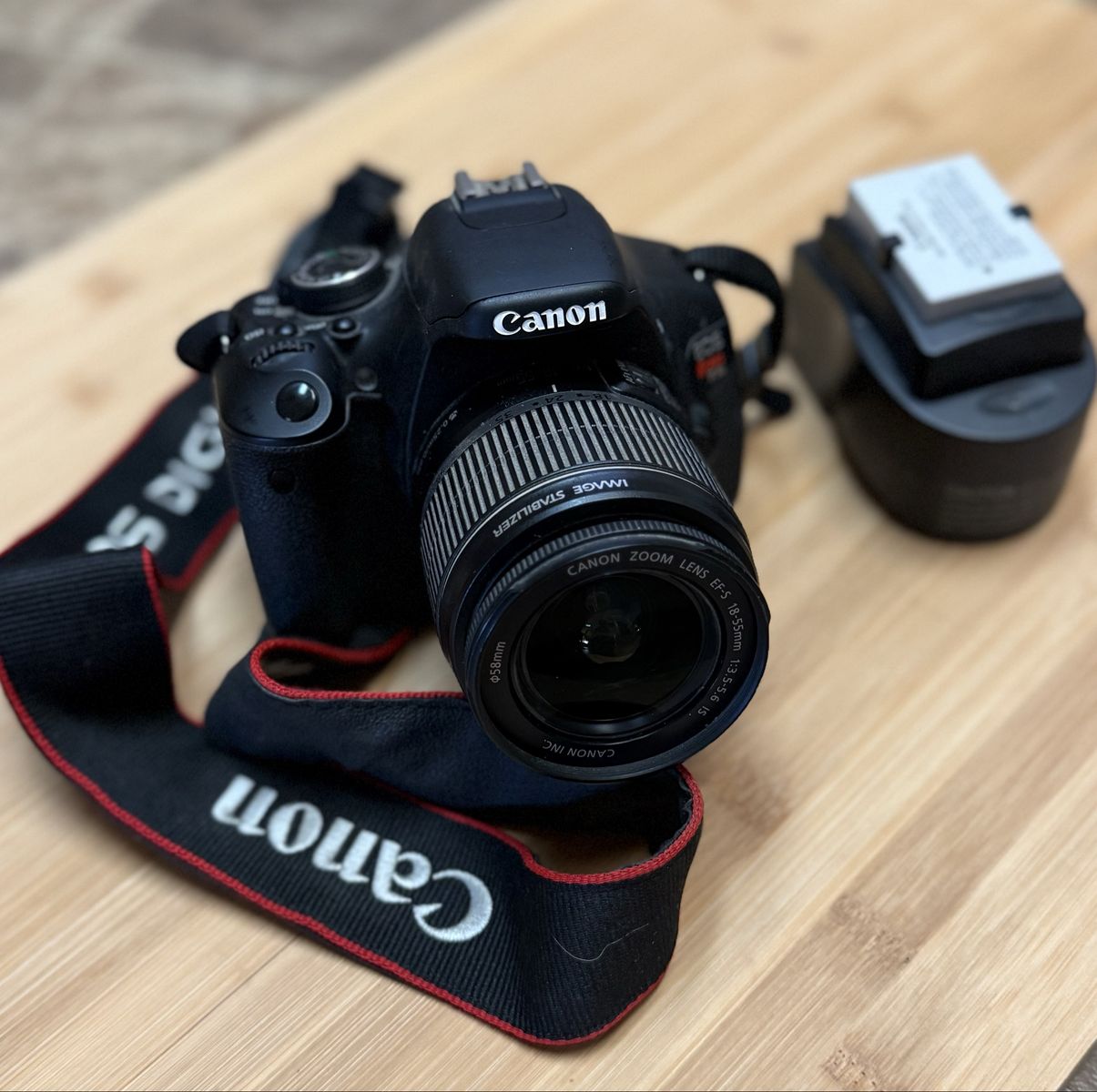 Canon EOS Rebel T3i DSLR Camera w/ EF-S 18-55mm IS Lens & Battery Charger
